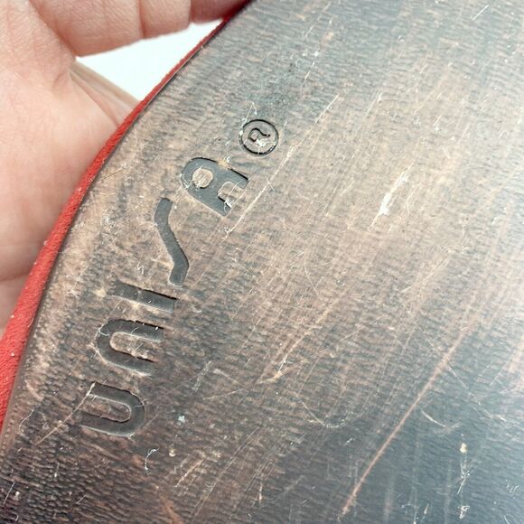 Vintage Unisa Womens Red Suede Flats Slip On Shoes Size 9.5B Roped Bow - Picture 6 of 16